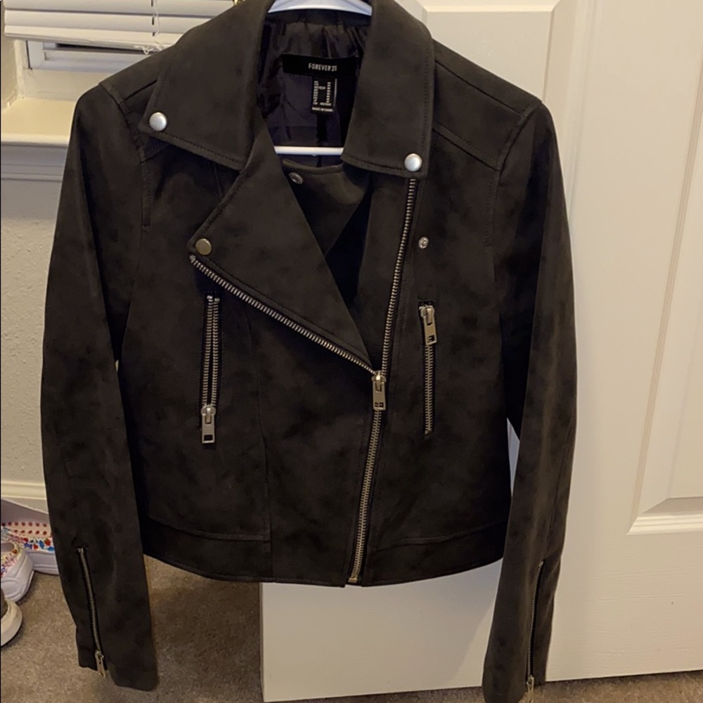 Suade like zipped jacket